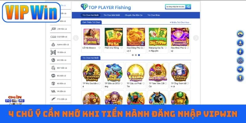 4 chú ý cần nhớ khi tiến hành đăng nhập VIPWIN