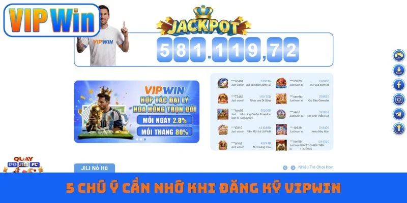 5 chú ý cần nhớ khi đăng ký VIPWIN