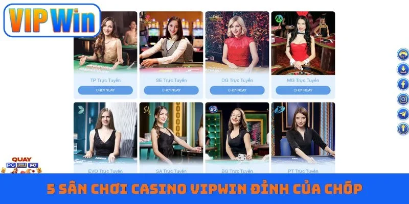 5 sân chơi casino VIPWIN đỉnh của chóp