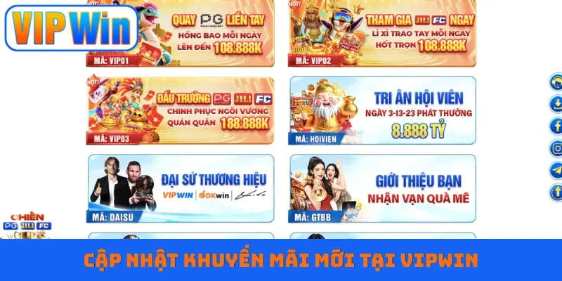 Cập nhật khuyến mãi mới tại VIPWIN