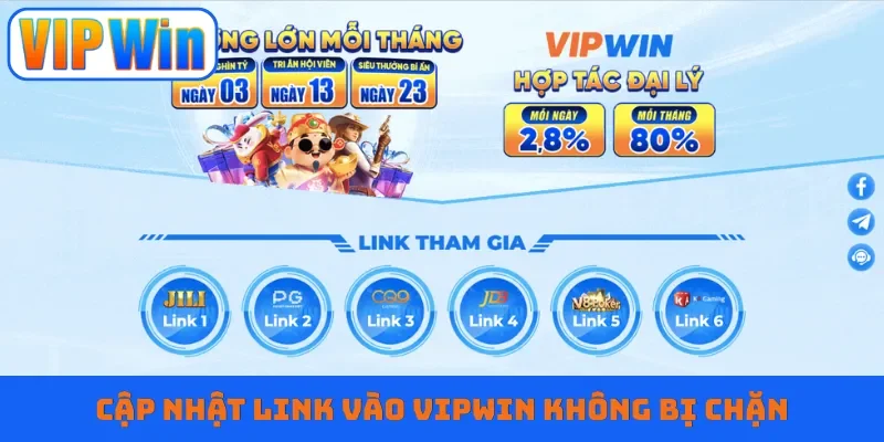 Cập nhật nhanh link vào VIPWIN không bị chặn